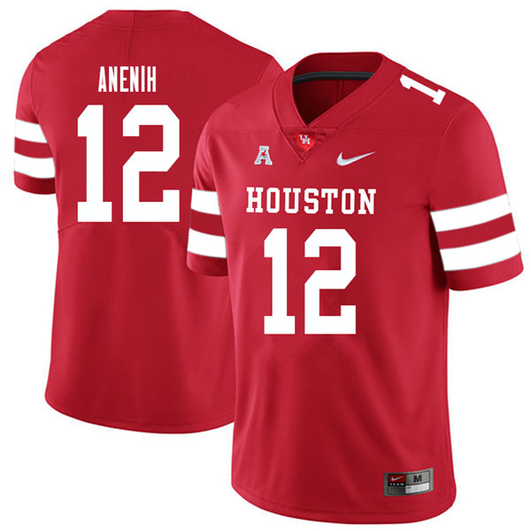 2018 Men #12 David Anenih Houston Cougars College Football Jerseys Sale-Red - Click Image to Close